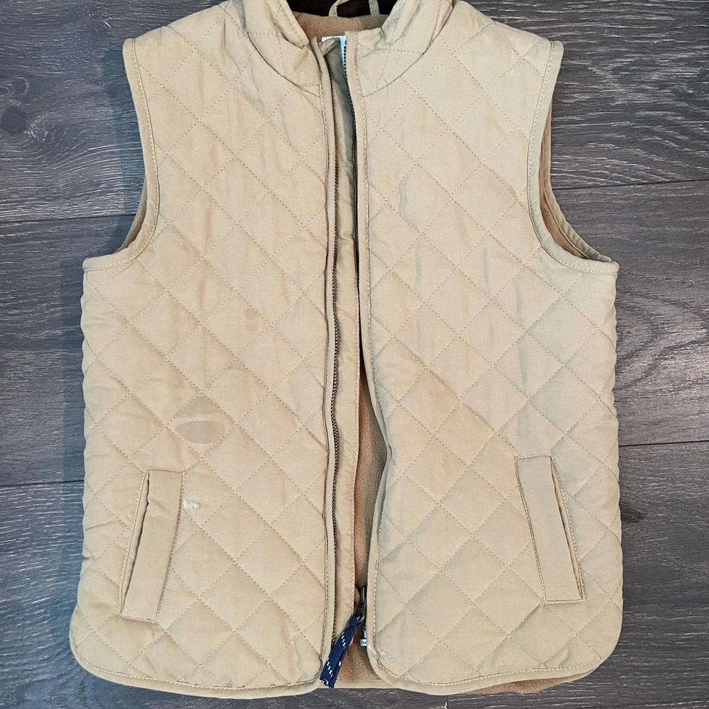 Little Boys Glass Club Khaki Puffer Vest